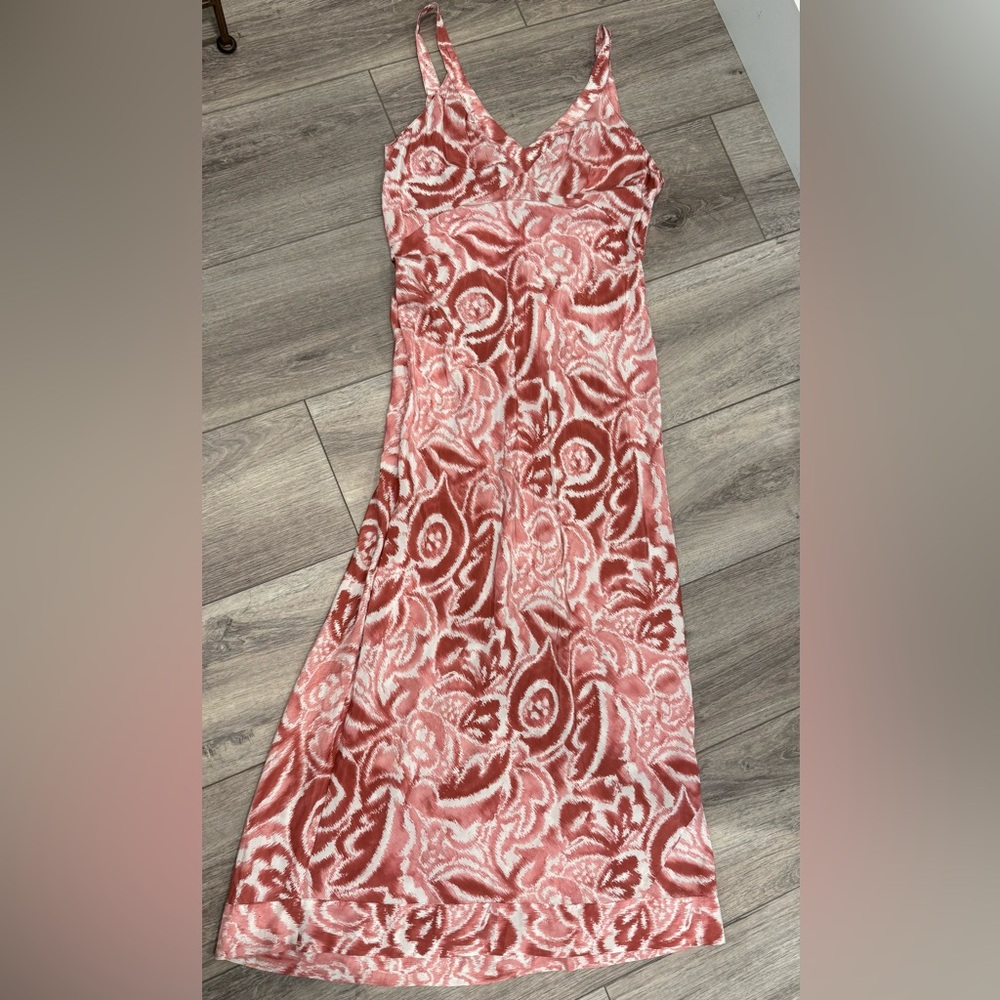 Victoria’s Secret maxi silk cotton dress floral low cut back size medium